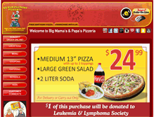 Tablet Screenshot of bigmamaspizza.com